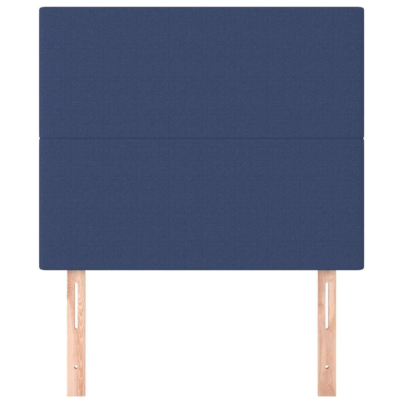 Tăblie de pat albastră 80x5x118/128 cm, material textil