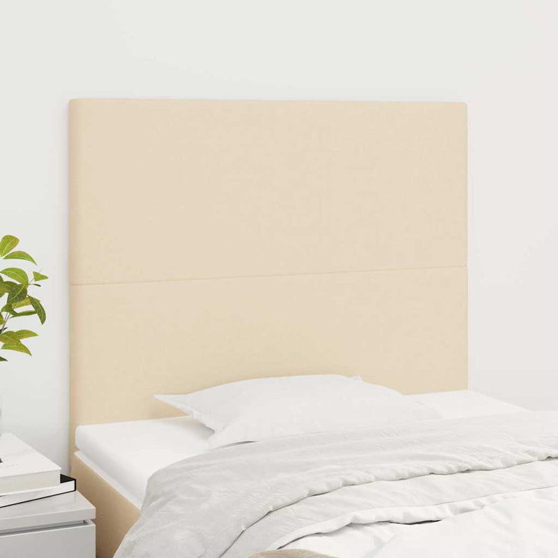 Tăblie de pat crem 90x5x118/128 cm, material textil