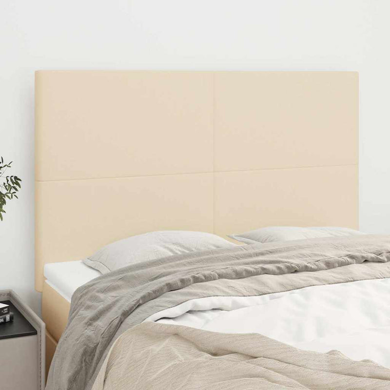 Tăblie de pat crem 144x5x118/128 cm, material textil
