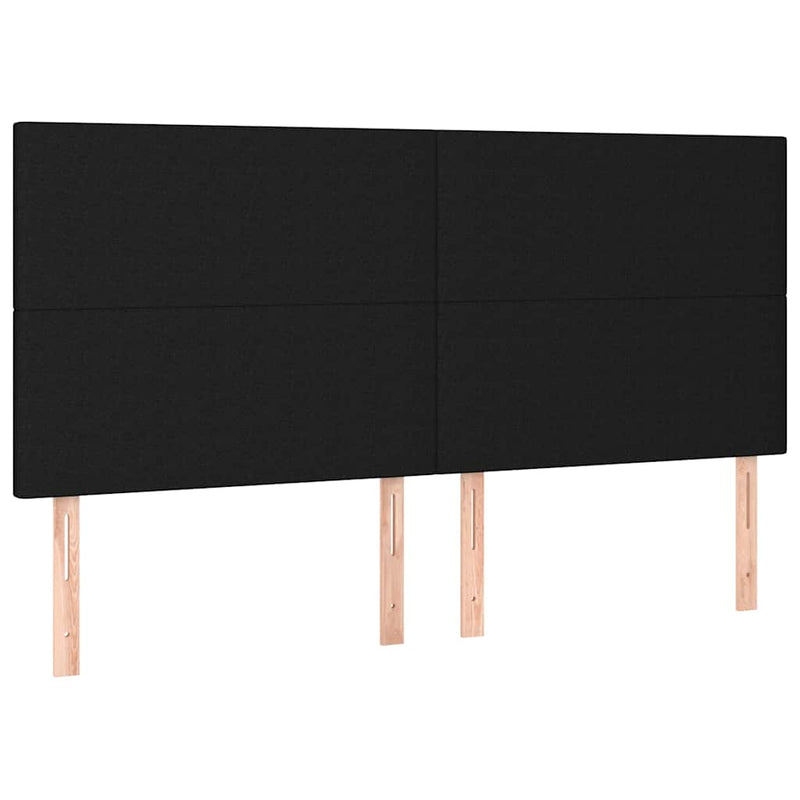 Tăblie de pat neagră 160x5x118/128 cm, material textil
