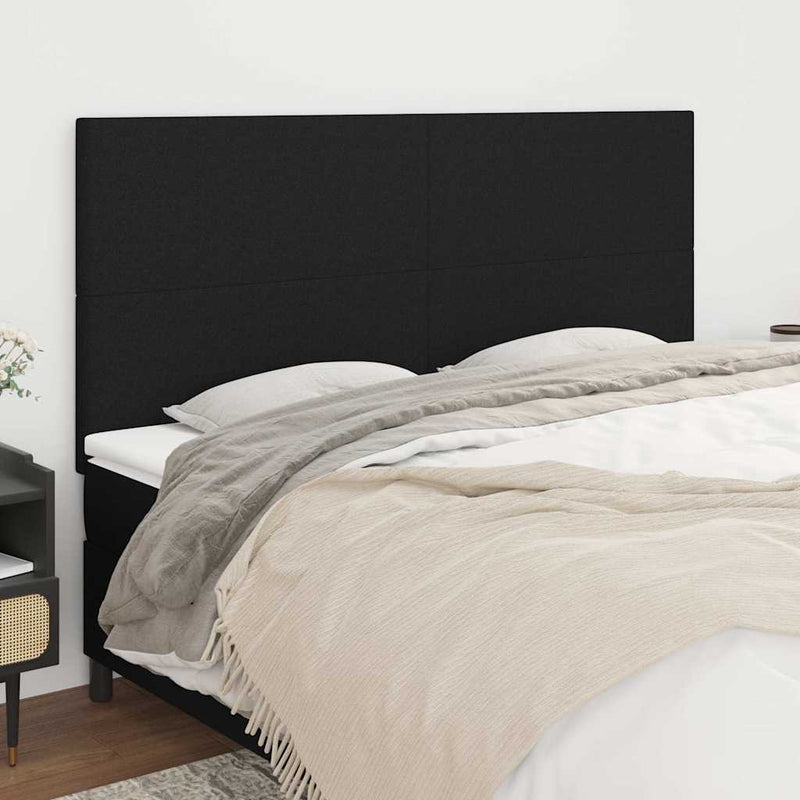 Tăblie de pat neagră 160x5x118/128 cm, material textil