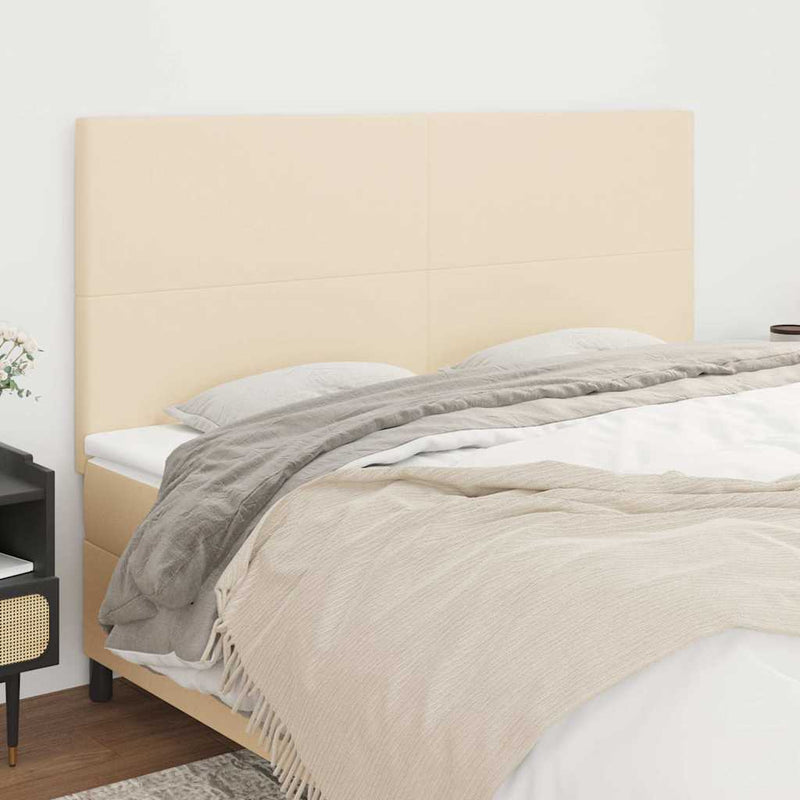Tăblie de pat crem 180x5x118/128 cm, material textil