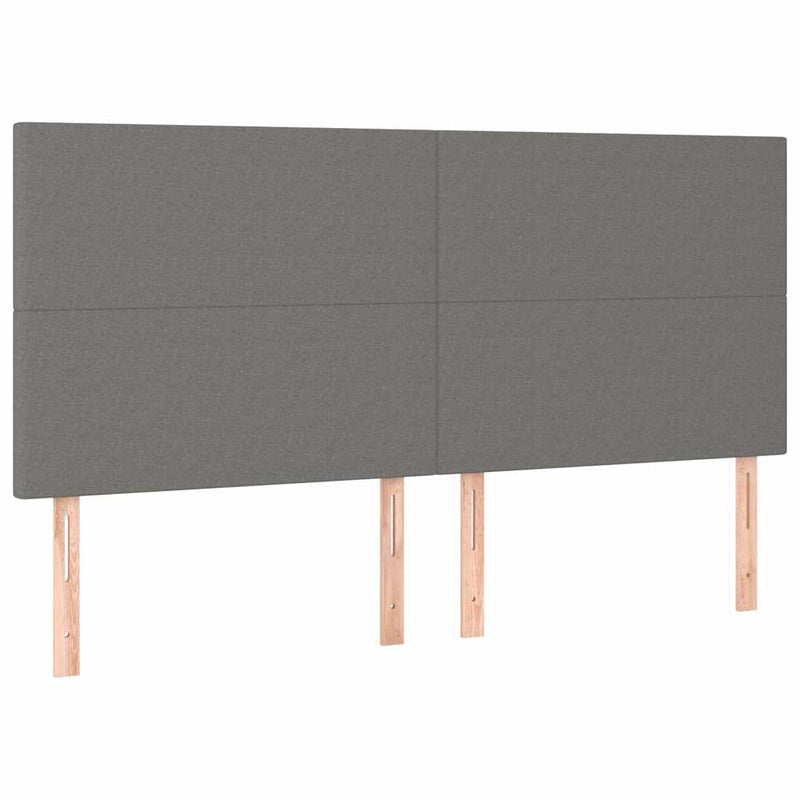 Tăblie de pat gri închis 200x5x118/128 cm, material textil