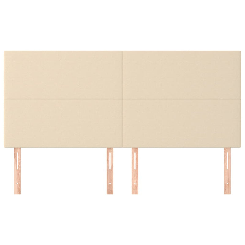 Tăblie de pat crem 200x5x118/128 cm, material textil