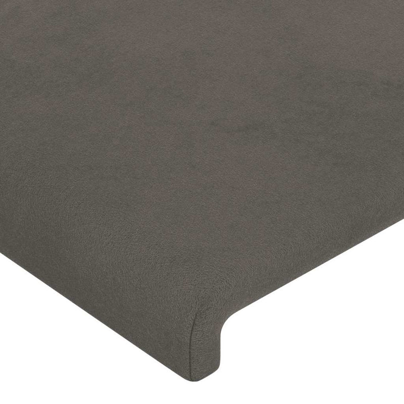 Tăblie de pat gri închis 90x5x118/128 cm catifea
