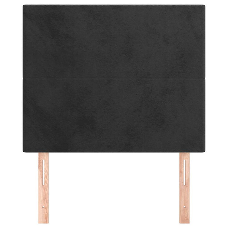 Tăblie de pat neagră 90x5x118/128 cm catifea