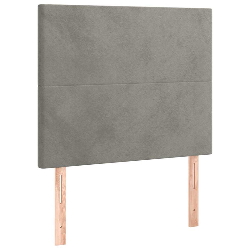 Tăblie de pat gri deschis 100x5x118/128 cm catifea