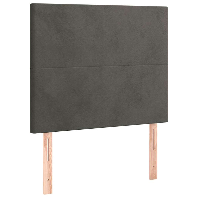 Tăblie de pat gri închis 100x5x118/128 cm catifea