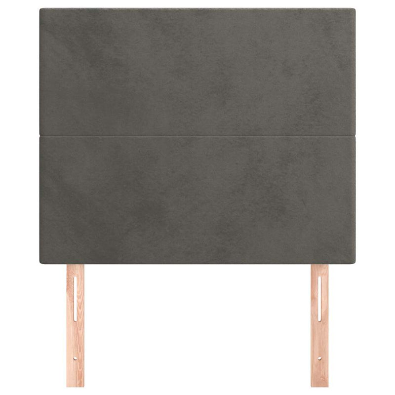Tăblie de pat gri închis 100x5x118/128 cm catifea