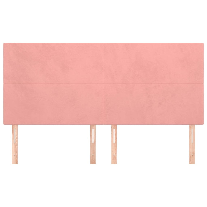 Tăblie de pat roz 180x5x118/128 cm catifea