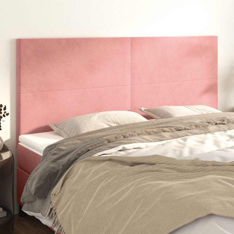 Tăblie de pat roz 180x5x118/128 cm catifea