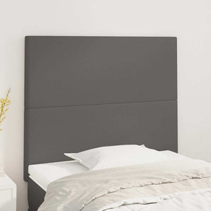 Tăblie de pat gri 90x5x118/128 cm piele ecologică