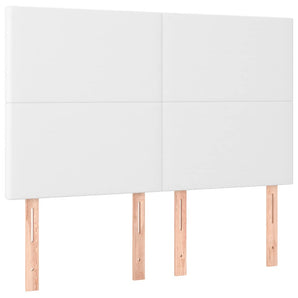Tăblie de pat albă 144x5x118/128 cm piele ecologică