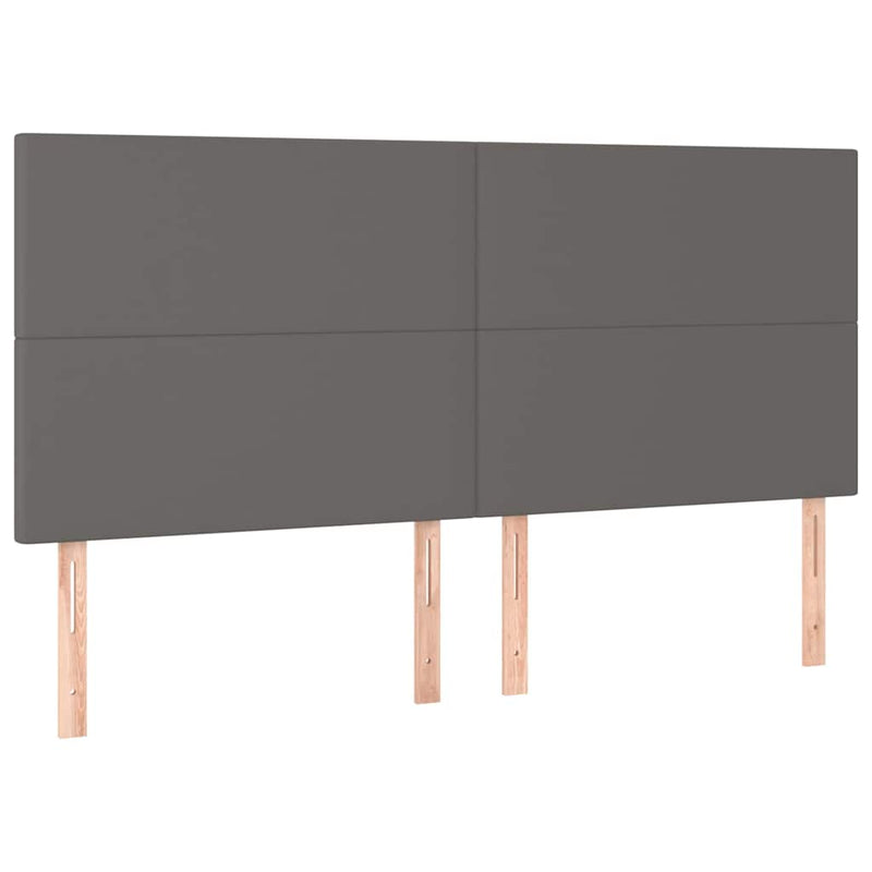 Tăblie de pat gri 200x5x118/128 cm piele ecologică