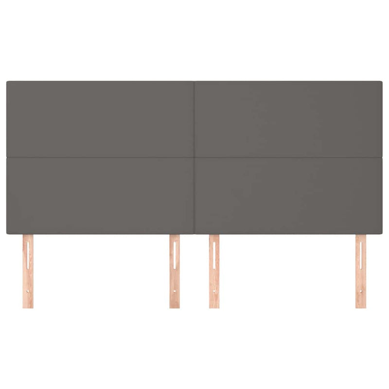 Tăblie de pat gri 200x5x118/128 cm piele ecologică