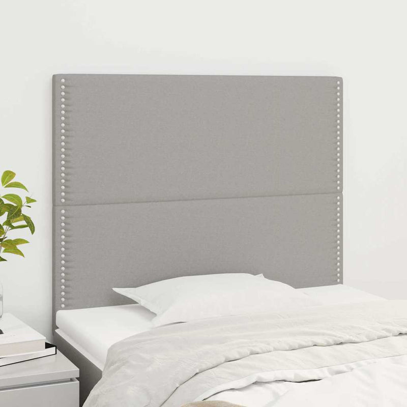 Tăblie de pat gri deschis 90x5x118/128 cm, material textil