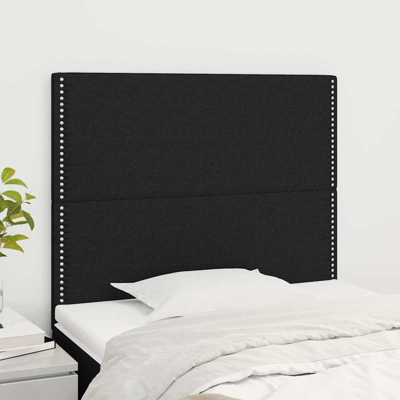 Tăblie de pat neagră 90x5x118/128 cm, material textil