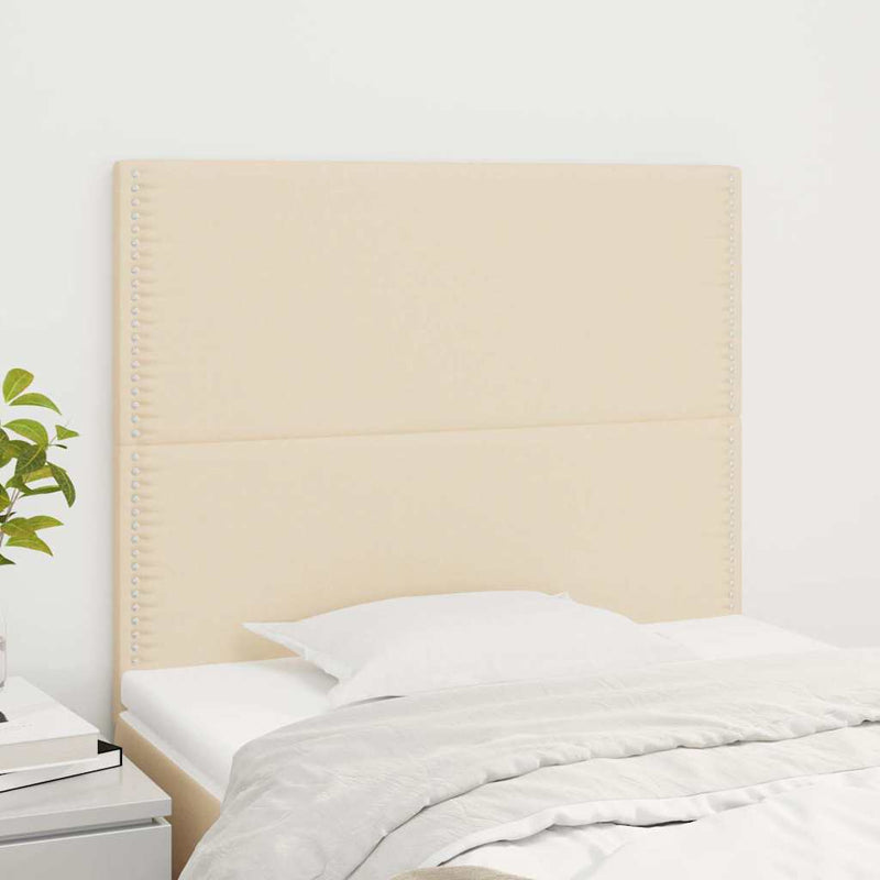 Tăblie de pat crem 90x5x118/128 cm, material textil