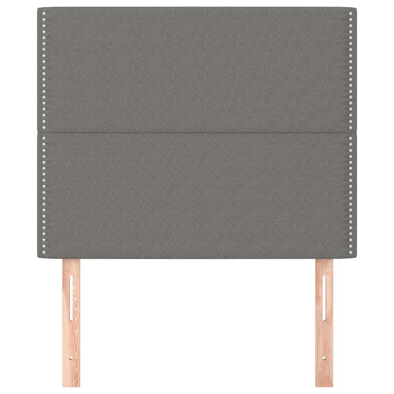 Tăblie de pat gri închis 100x5x118/128 cm, material textil