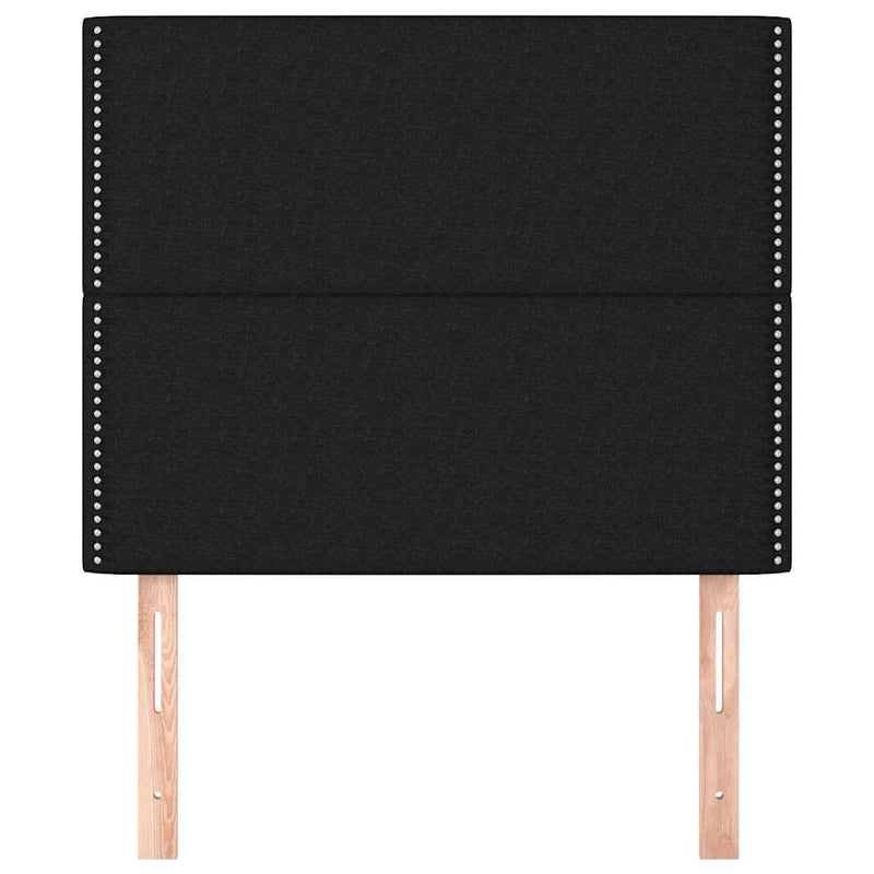 Tăblie de pat neagră 100x5x118/128 cm, material textil