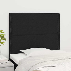 Tăblie de pat neagră 100x5x118/128 cm, material textil