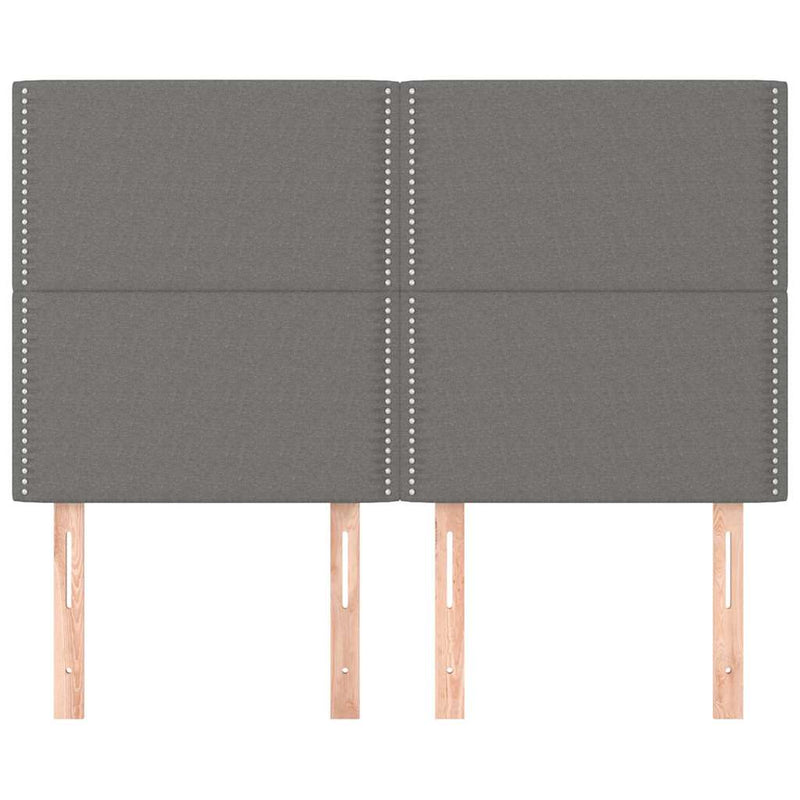Tăblie de pat gri închis 144x5x118/128 cm, material textil