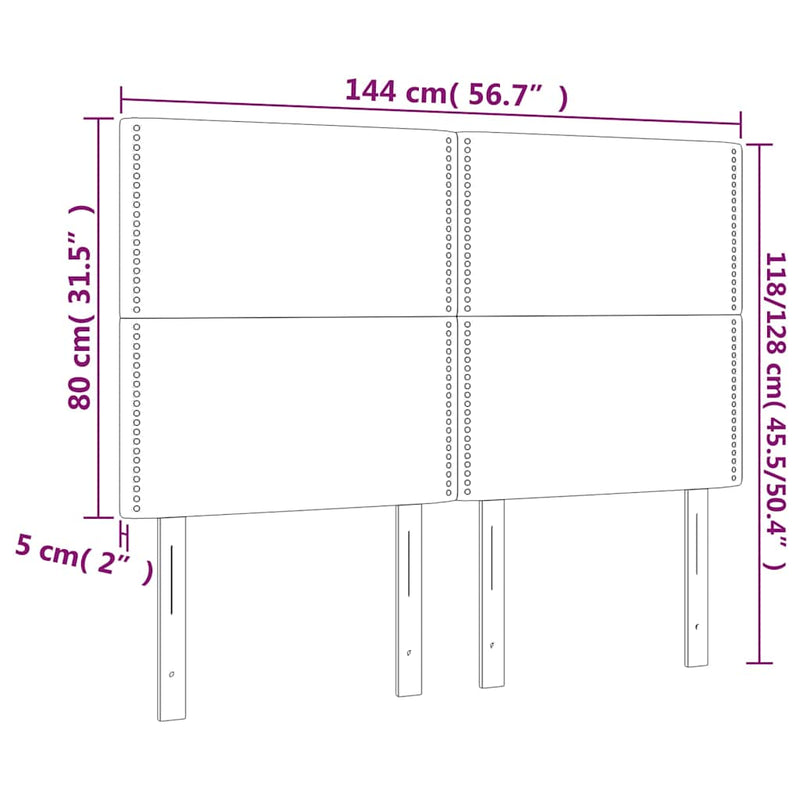 Tăblie de pat gri închis 144x5x118/128 cm, material textil