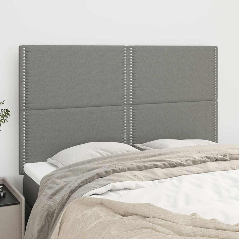 Tăblie de pat gri închis 144x5x118/128 cm, material textil