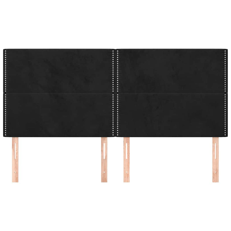 Tăblie de pat neagră 180x5x118/128 cm catifea