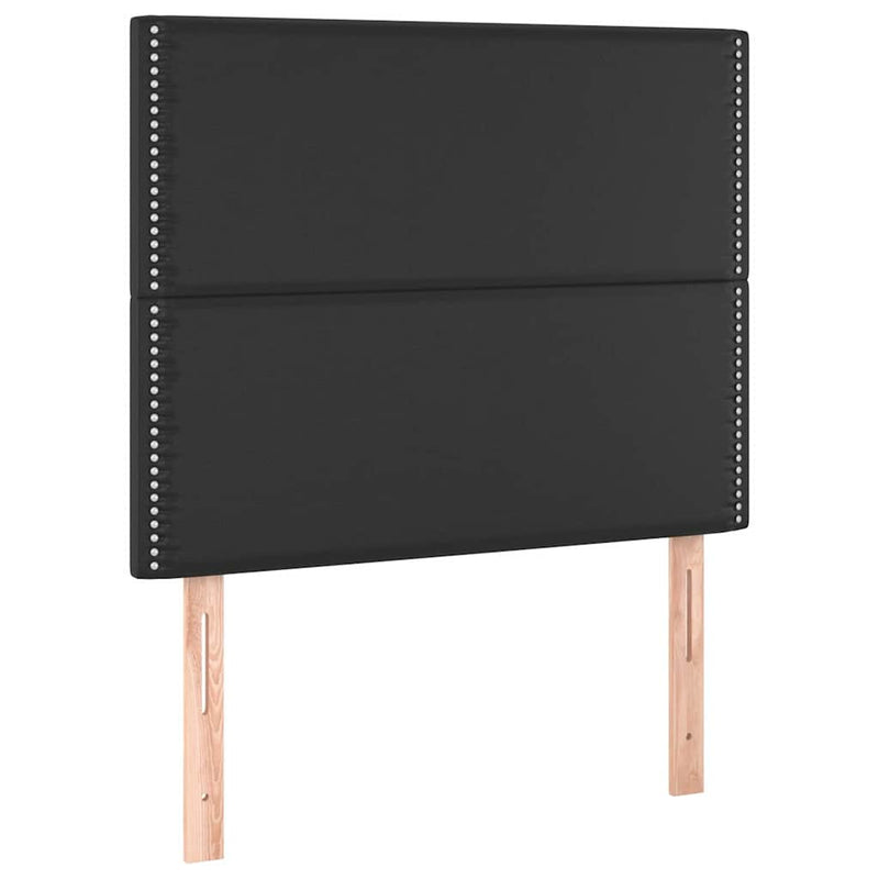 Tăblie de pat neagră 90x5x118/128 cm piele ecologică