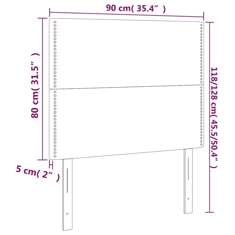 Tăblie de pat neagră 90x5x118/128 cm piele ecologică