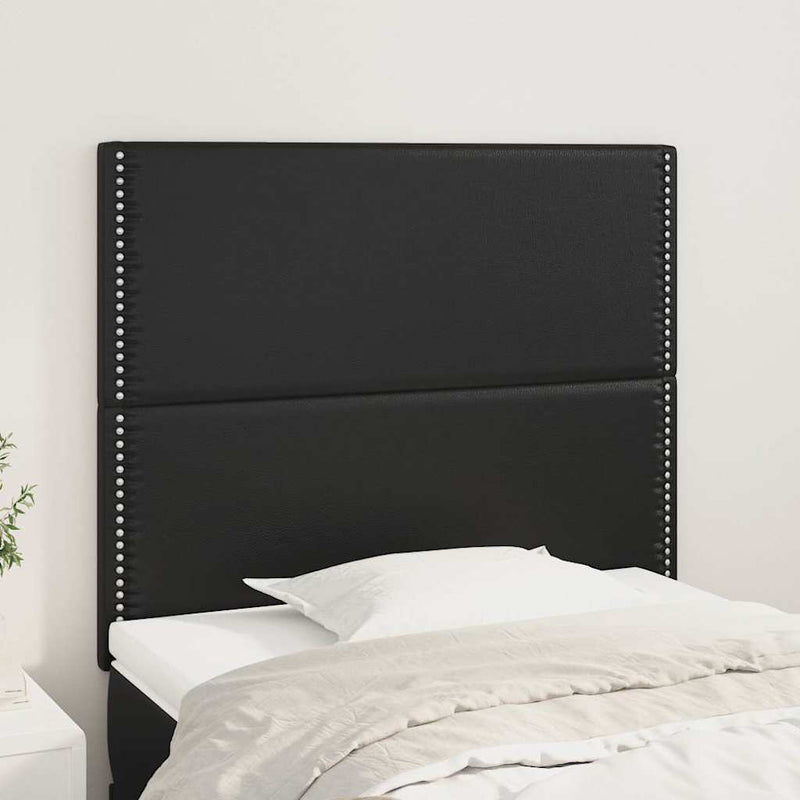 Tăblie de pat neagră 90x5x118/128 cm piele ecologică