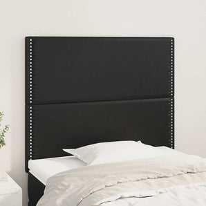 Tăblie de pat neagră 100x5x118/128 cm piele ecologică
