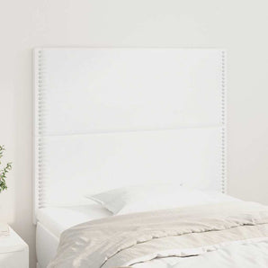 Tăblie de pat albă 100x5x118/128 cm piele ecologică