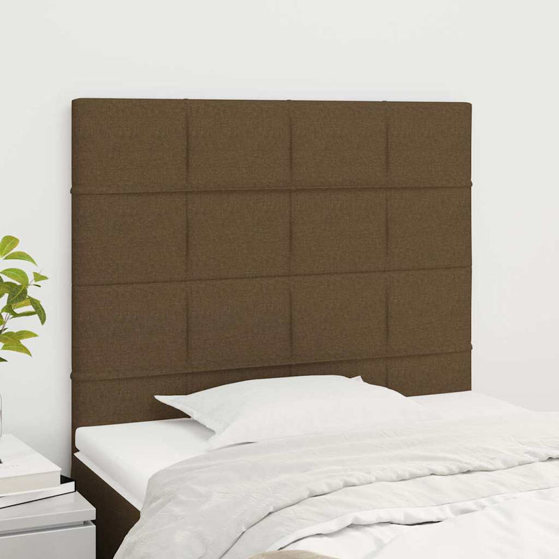 Tăblie de pat maro închis 80x5x118/128 cm, material textil