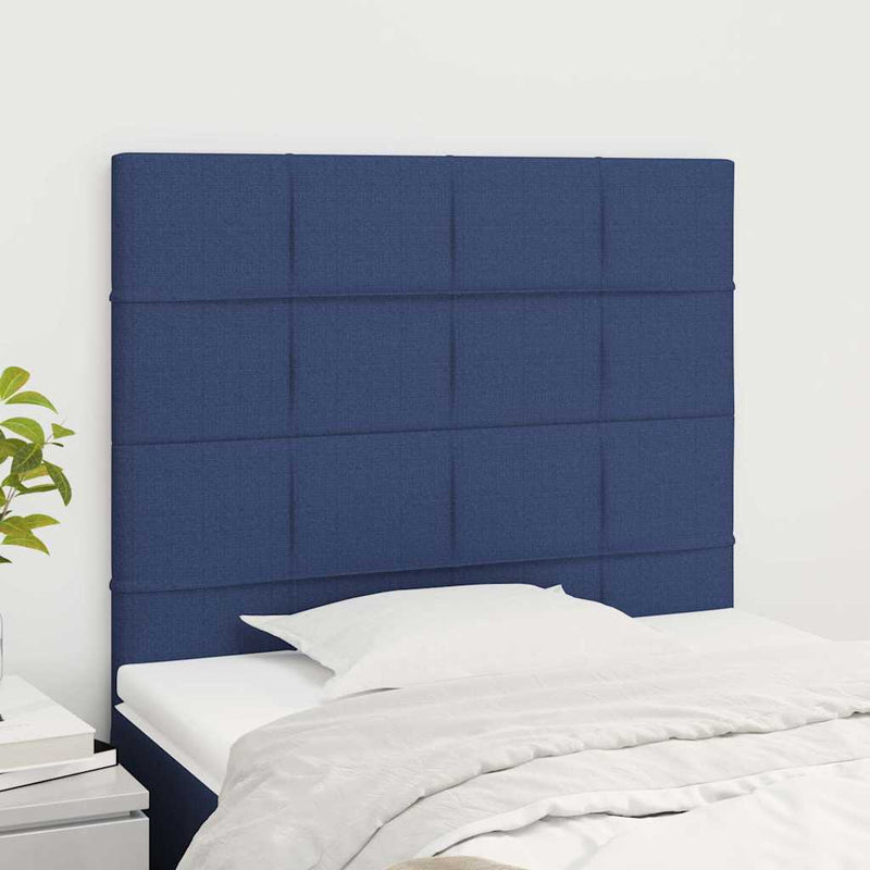 Tăblie de pat albastră 80x5x118/128 cm, material textil