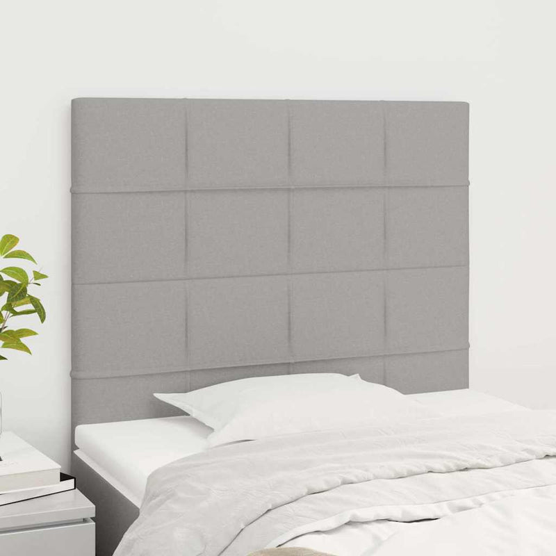 Tăblie de pat gri deschis 90x5x118/128 cm, material textil