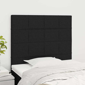 Tăblie de pat neagră 90x5x118/128 cm, material textil