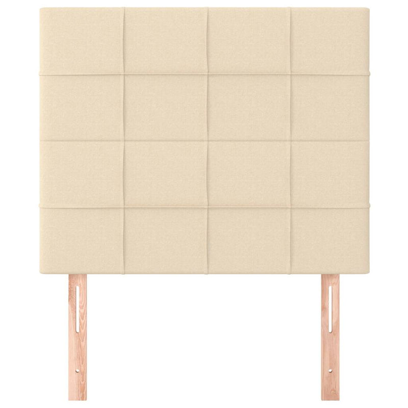 Tăblie de pat crem 90x5x118/128 cm, material textil