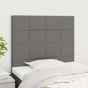 Tăblie de pat gri închis 100x5x118/128 cm, material textil