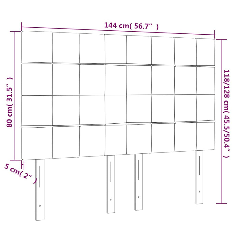 Tăblie de pat albastră 144x5x118/128 cm, material textil