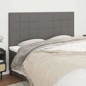 Tăblie de pat gri închis 160x5x118/128 cm, material textil