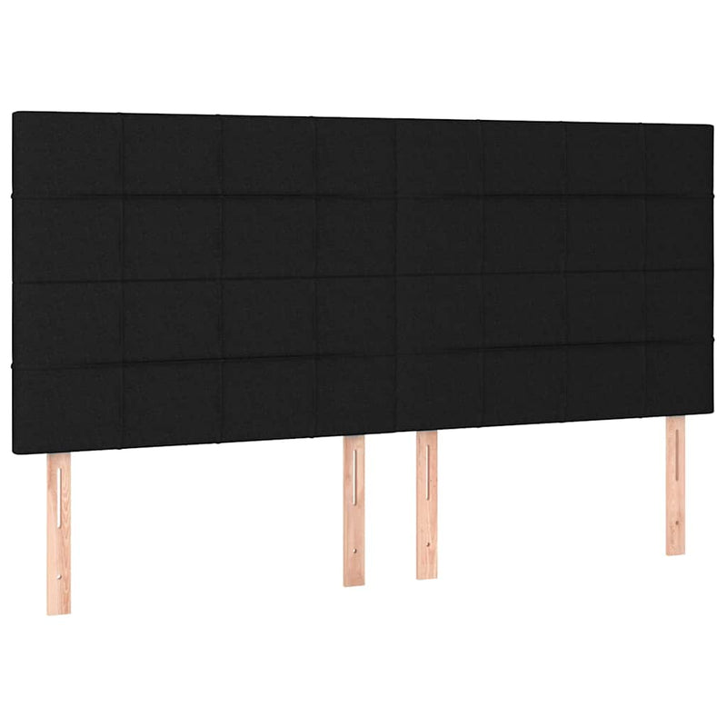 Tăblie de pat neagră 180x5x118/128 cm, material textil