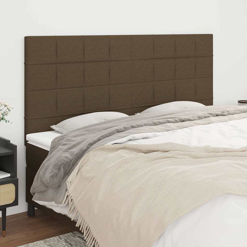 Tăblie de pat maro închis 180x5x118/128 cm, material textil