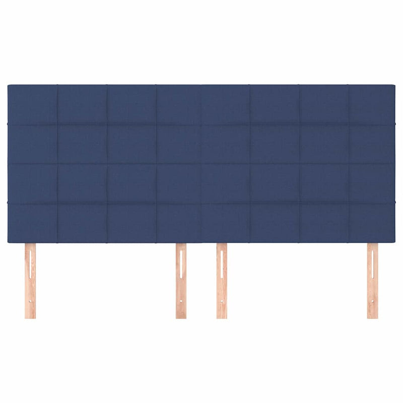 Tăblie de pat albastră 180x5x118/128 cm, material textil