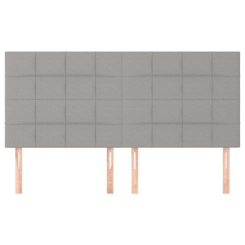 Tăblie de pat gri deschis 200x5x118/128 cm, material textil