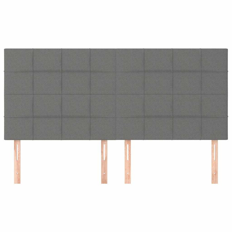 Tăblie de pat gri închis 200x5x118/128 cm, material textil