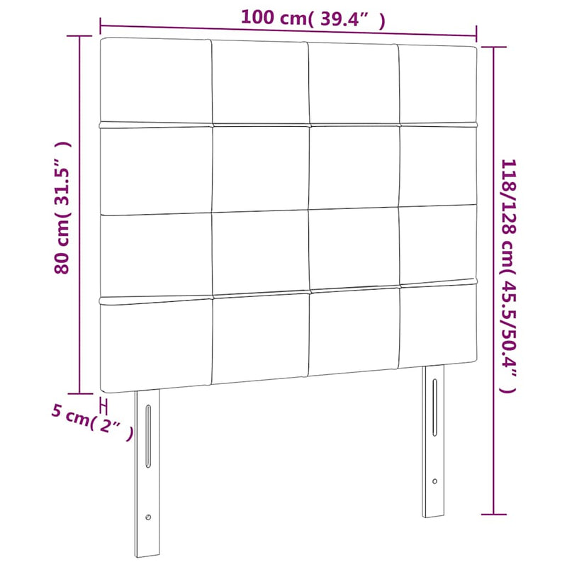 Tăblie de pat roz 100x5x118/128 cm catifea