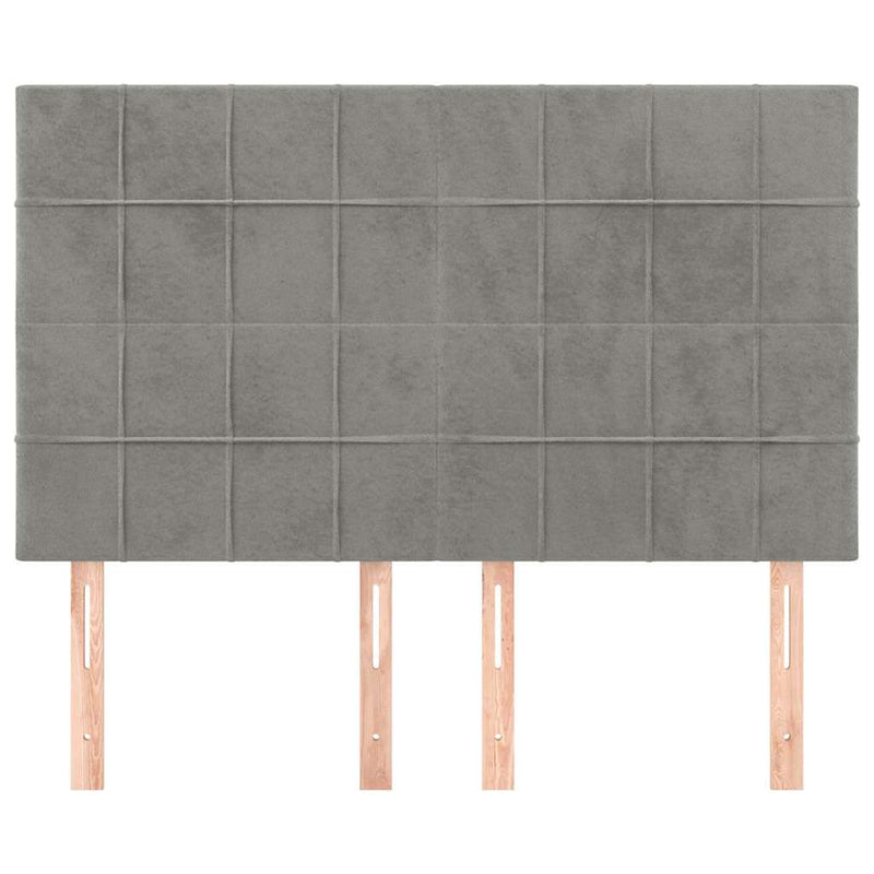 Tăblie de pat gri deschis 144x5x118/128 cm catifea