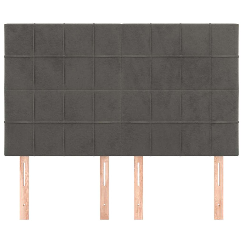 Tăblie de pat gri închis 144x5x118/128 cm catifea